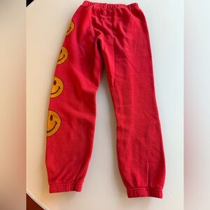 Aviator nation red smilie face sweatpants size 10